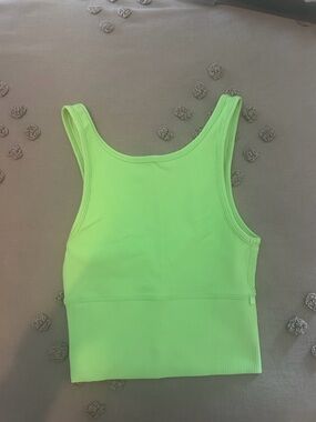 lululemon athletica Neon Green Ribbed Tank Top